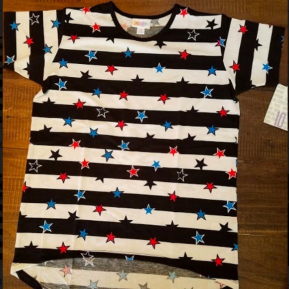 LuLaRoe Other - LuLaRoe Gracie Kids Tunic Striped Stars NEW